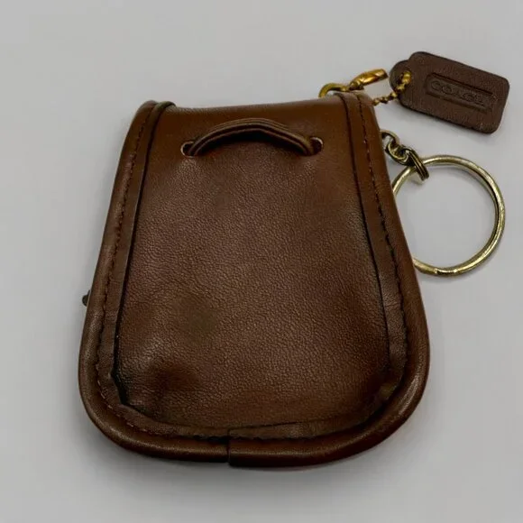 Vintage Coach Mahogany Brown Mini Turnlock Daypack Key Fob Keychain - Picture 2 of 10